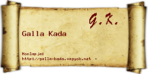 Galla Kada névjegykártya